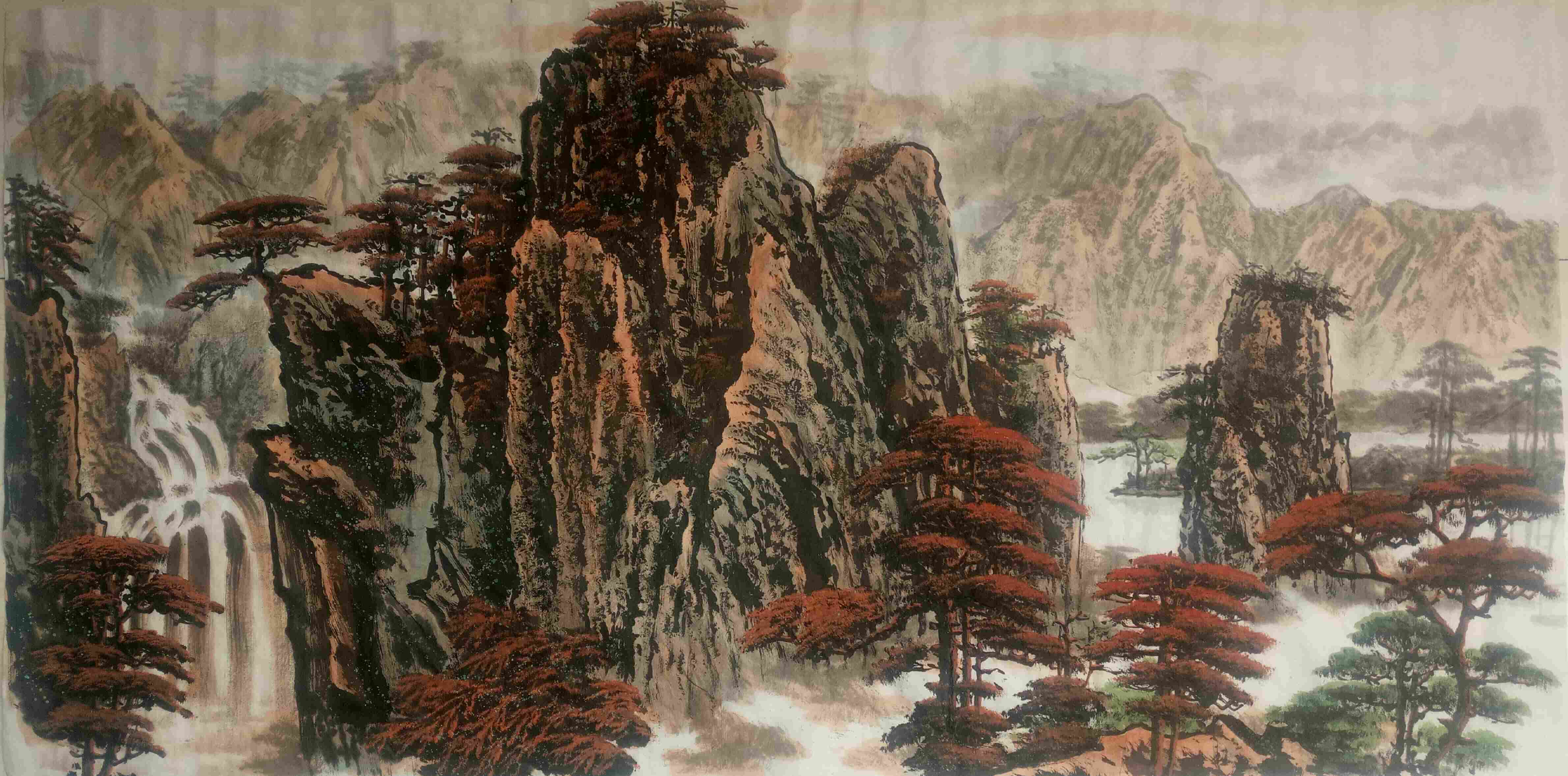 胡代勋山水画作品《秋天来了》