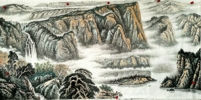 大兵山水画作品《气壮山河》