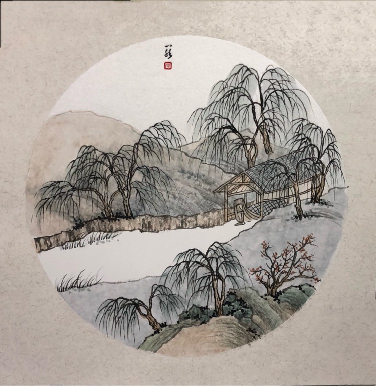 张一然山水画《仿古小品》