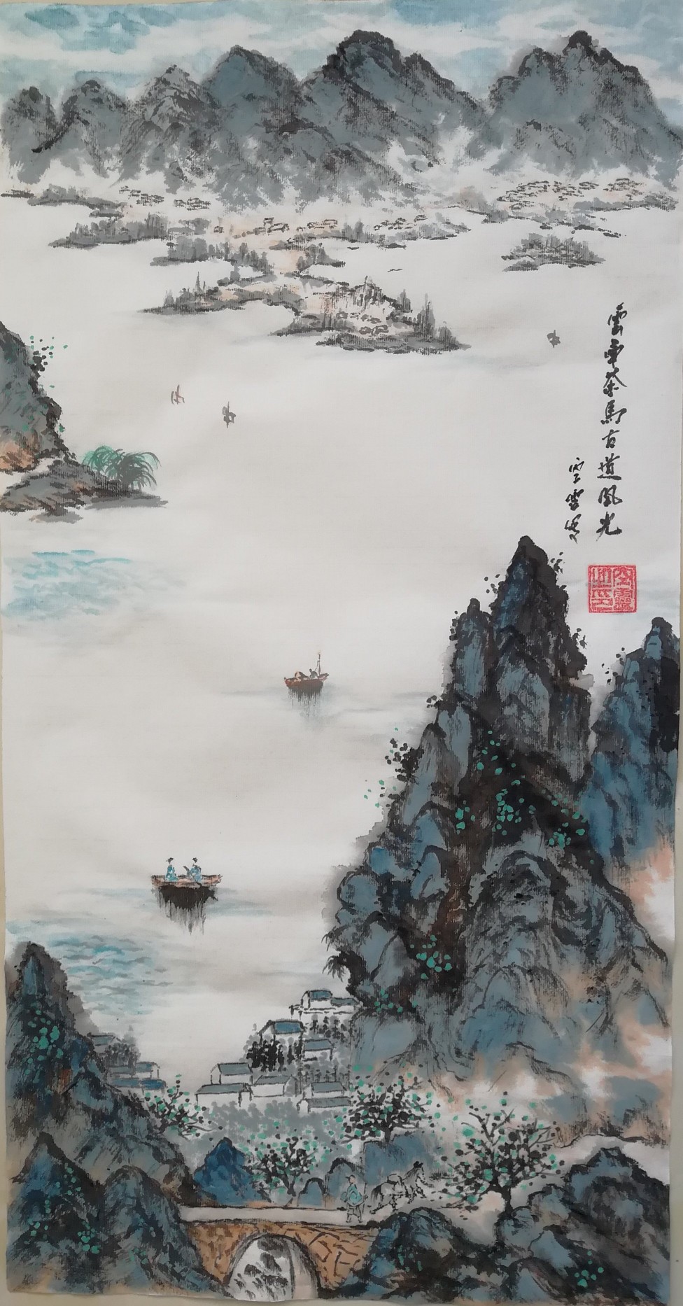 胡强山水画作品《空灵 特聘职业书画家 云南茶马古道风光》