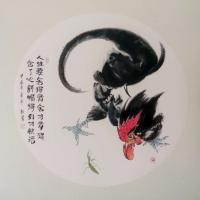 陕西省美术家协会会员 马新荣动物画作品《雄鸡图》